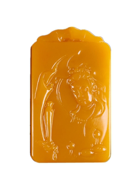 和田玉观音平安牌挂件手把件