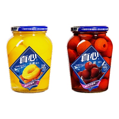 真心水果罐头黄桃山楂组合装