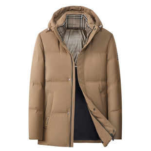 狄斯仑羽绒服男士高端2025冬季新款商务休闲加厚保暖连帽外套男装