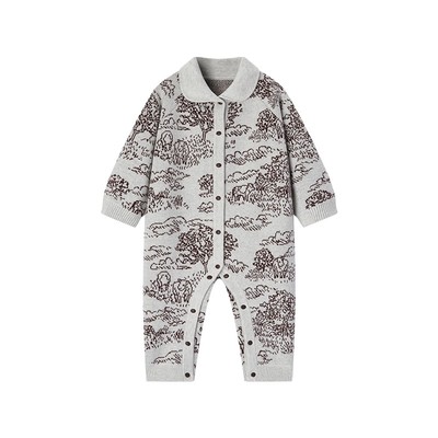 Milkbarn婴儿翻领连体衣秋冬