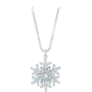 海盗船银饰霜雪银项链韩版简约气质雪花吊坠网红项链女锁骨链短款