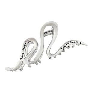 高级感亚银色发夹女2026新款高端抓夹大号发量多盘发鲨鱼夹子头饰