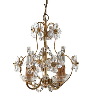 洛西可 美式复古法式田园水晶花卧室餐厅入户民宿轻奢中古风灯具