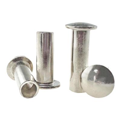 镀镍大扁头半空心铁铆扁圆头