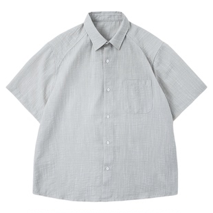 AWT25SS 柳条纹理 简约通勤轻薄抗皱宽松夏季衬衫