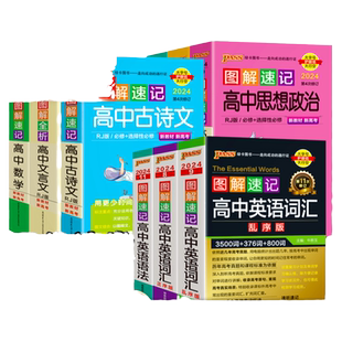 2024新图解速记高中英语词汇必备3500词乱序版高考语文必背古诗文72篇随身记数理化生数学物理化学生物政治历史地理pass绿卡图书