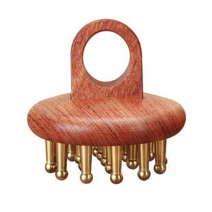 纯黄铜头部指环经络梳头皮按摩梳家用便捷洗头刷腿腹部黄铜刷通用