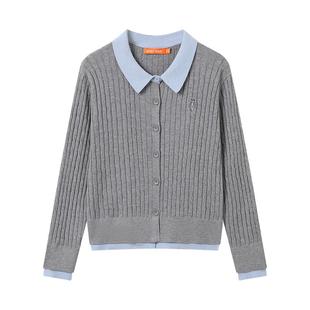 NOISY TEDDY25秋季新款时尚拼接女士长袖套头羊毛衫舒适修身百搭