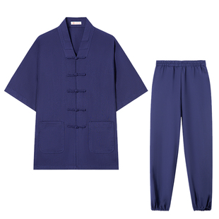 武当三宝领道士服装男夏季正一道服女居士服亚麻太极服女道装道衣