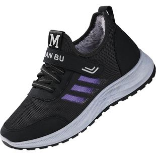 老北京布鞋女冬加绒加厚2025新款保暖防滑中老年妈妈厚底健步棉鞋