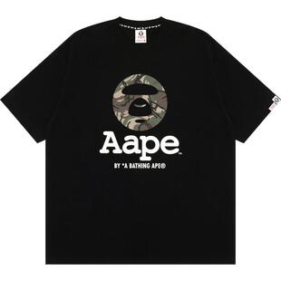 Aape旗舰店男装春夏迷彩圆章印花休闲潮流短袖T恤1640XXO