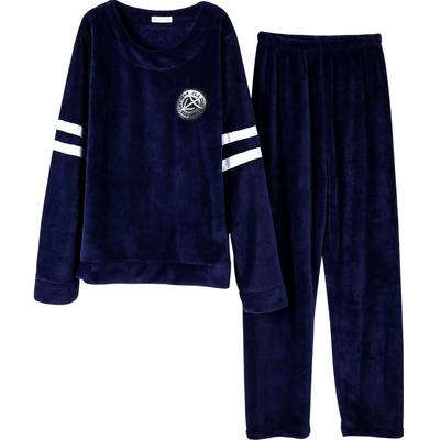 珊瑚绒冬季加厚男士长袖家居服