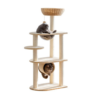太空舱！编织多层猫爬架猫窝藤编猫树一体剑麻猫抓柱跳台大型简易