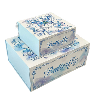 ins风铃兰蝴蝶包装盒磁吸盒可爱卡通空纸盒长方形礼品盒子礼袋