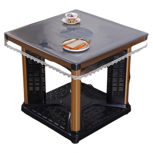 透明桌罩烤火桌子罩套桌布防水防油免洗防烫加厚电烤炉罩套正方形