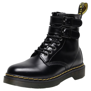 英伦风侧拉链马丁靴女款1460DR真皮厚底短靴子41大码43甜酷工装靴