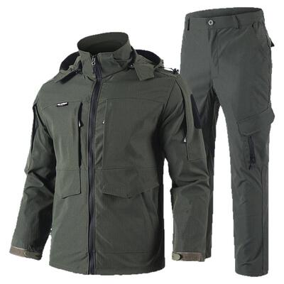 迷彩服套装男春秋季耐磨