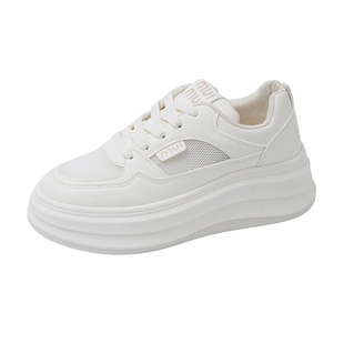 女鞋网鞋女透气网面夏季单网小白鞋2026新款厚底增高休闲板鞋女款