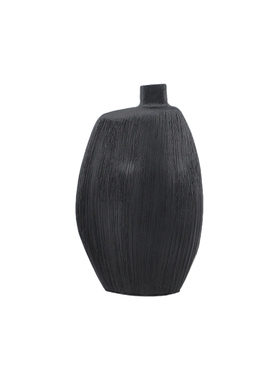 现代轻奢黑色树脂花瓶摆件