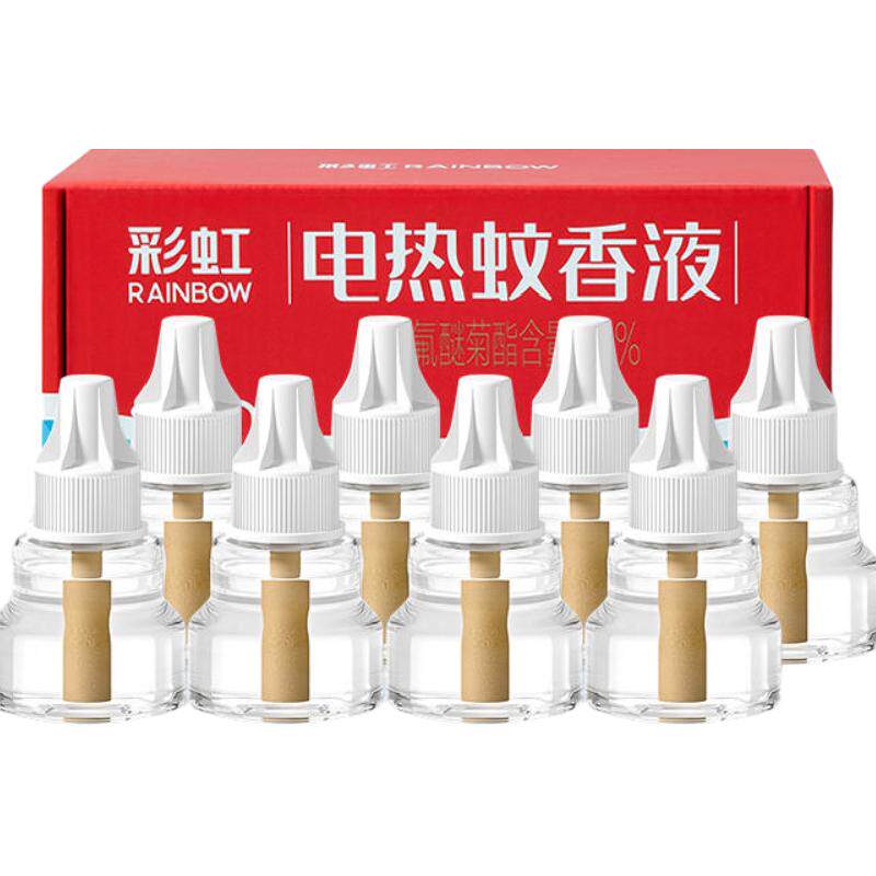 彩虹电热蚊香液无烟无味有效驱蚊家用驱蚊液加热器长效驱蚊量贩装