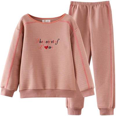 睡衣女士春秋季秋装加厚纯棉长袖