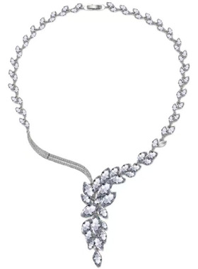 新娘项链耳环锆石深V礼服配饰女