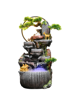 假山流水摆件循环水落地办公室招财客厅招财风水轮喷泉水景观装饰