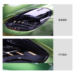 适用保时捷新卡宴帕拉梅拉718帕美Macan熏黑大灯膜前车灯贴膜黑化
