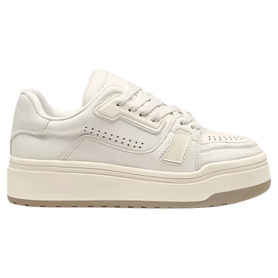 诗歌兰2026年春新款真皮厚底板鞋