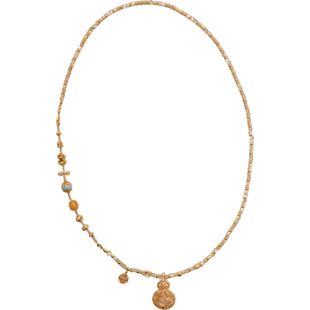 方糖家 原创多宝蜜蜡翡翠水沫玉古法葫芦项链新年高级感毛衣链女