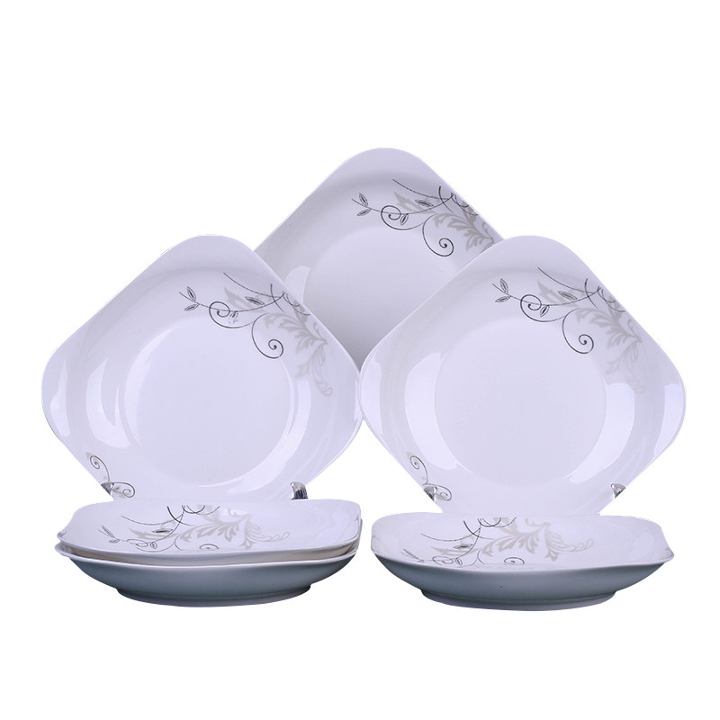 6盘送6垫 特价陶瓷盘子菜盘饭盘碟子水果盘方盘碗盘餐具 可微波瓷