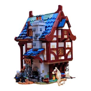 拼图拼搭21325中世纪铁匠铺古代大城堡建筑男孩拼装玩具中国积木