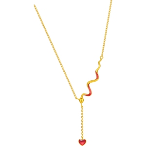 周六福5G足金黄金计价蛇与魅项链女款链坠生肖蛇系列节日礼物