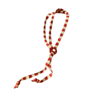 多巴胺条纹撞色系脖项链女小众设计感锁骨链长款毛衣链秋冬配饰品