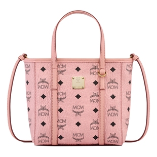 【新年礼物】MCM TONI迷你菜篮子桃花粉手提包单肩斜挎通勤包