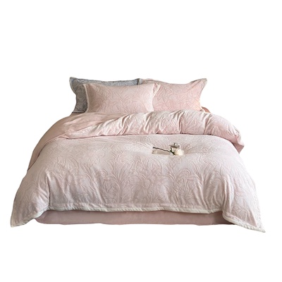 法式少女加厚牛奶绒床笠款四件套