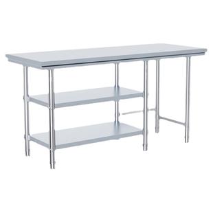 不锈钢厨房置物架切菜台操作台饭店燃气灶工作台灶台架放煤气罐架