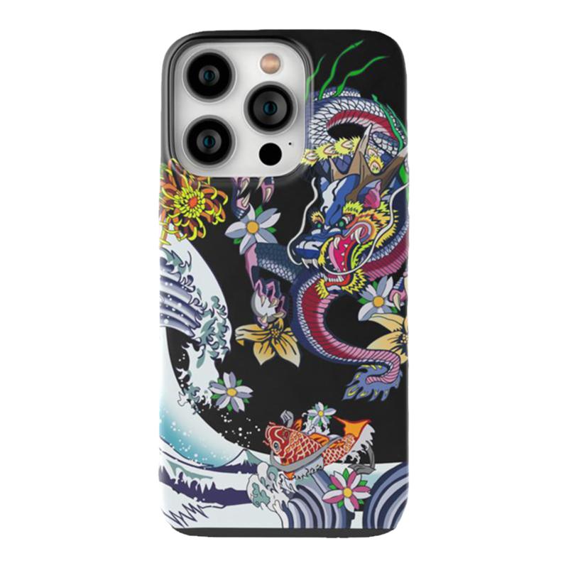 东瀛龙黑龙手机壳浮世绘海浪