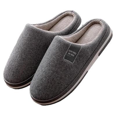 日本棉拖鞋男士2025新款秋冬季室内家居防滑加绒大码老人拖鞋男款
