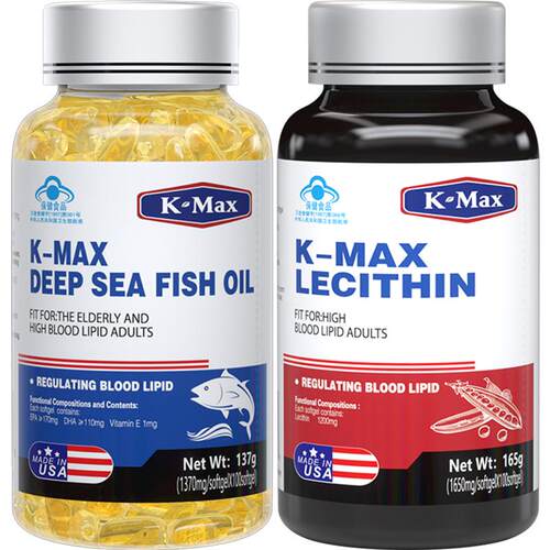 K-MAX康麦斯深海鱼软胶囊卵磷脂鱼油omega3中老年降血脂美国进口