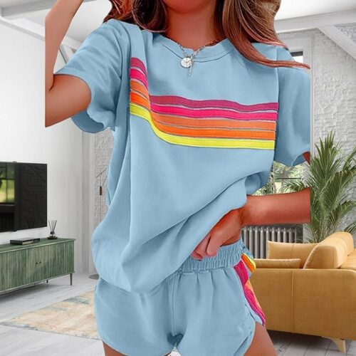 R 65501 Casual Homewear Set with Color Blocking 撞色居家套装
