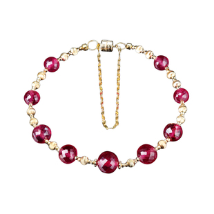 可卿珠宝 落霞 红宝石手链18k金猫眼设计款手链彩宝手链礼品女