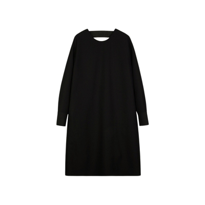 LESS圆领宽松直筒长袖连衣裙