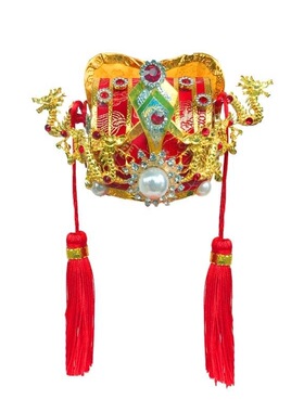 神像帽子土地公帽绸缎刺绣手工佛像帽子菩萨帽七星文官帽保生大帝