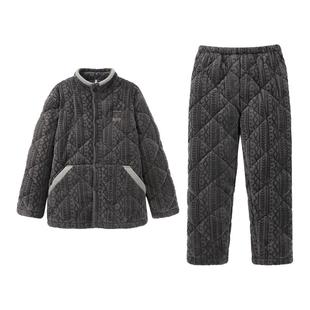 安之伴【巨保暖】三层夹棉情侣睡衣女冬季加厚珊瑚绒男家居服套装