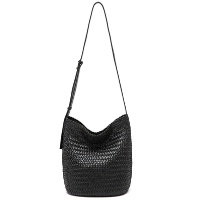 手工编织树膏头层牛皮手提包