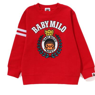 BAPE童装秋冬卡通字母印花圆领