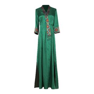 吉祥衣家新中式国风新款高端气质显瘦修身女装羽裳楚楚真丝连衣裙