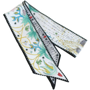 窄丝巾加长真丝绑包包手柄小丝巾系缠绕桑蚕丝绑包丝带发带长领巾