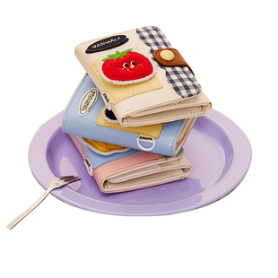 VANWALK fun market可爱熊猫迷你零钱包少女小众设计磁扣收纳卡包